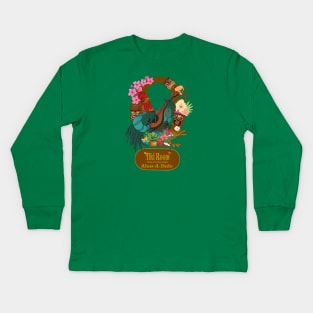 Tiki Room Rooster Kids Long Sleeve T-Shirt